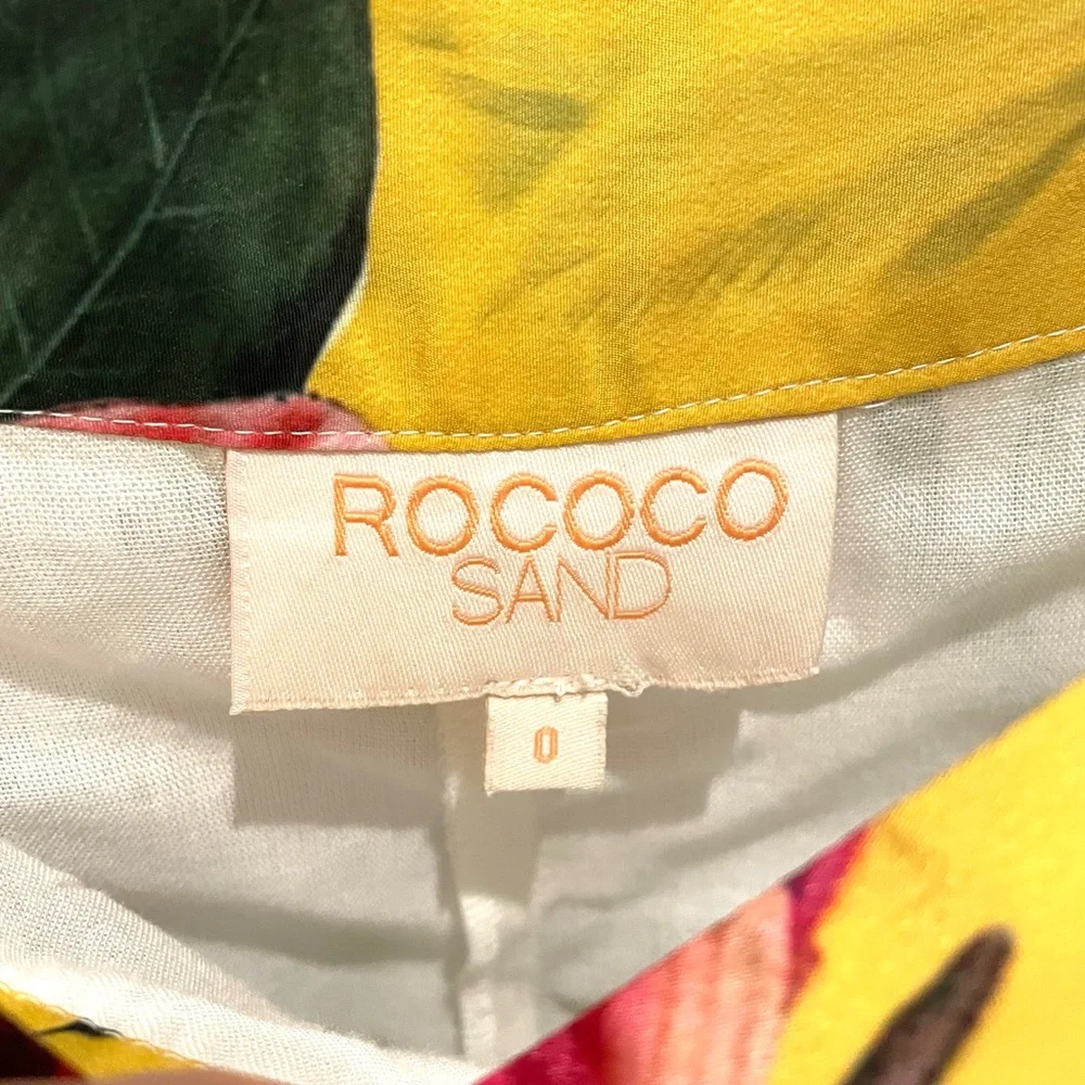 Rococo Sand Anthropologie floral maxi skirt white yellow 0 - Picture 4 of 5